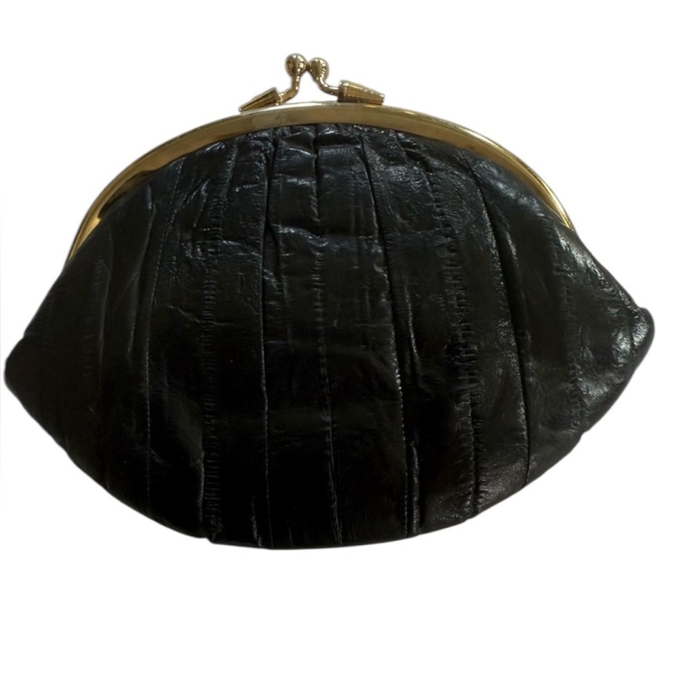 EELSKIN black coin purse double snap very good condition